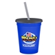 a royal blue cup & transparent smoke lid & frost straw 16 oz stadium tumbler cup with lid straw - digital