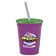 a violet cup & translucent green lid & frost straw 16 oz stadium tumbler cup with lid straw - digital