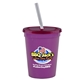 a violet cup & translucent red lid & frost straw 16 oz stadium tumbler cup with lid straw - digital