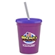 a violet cup & translucent violet lid & frost straw 16 oz stadium tumbler cup with lid straw - digital