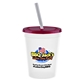 a white cup & translucent red lid & frost straw 16 oz stadium tumbler cup with lid straw - digital