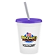 a white cup & translucent violet lid & frost straw 16 oz stadium tumbler cup with lid straw - digital