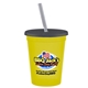 a yellow cup & transparent smoke lid & frost straw 16 oz stadium tumbler cup with lid straw - digital