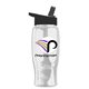 a black lid & clear bottle poly - pure - 27 oz transparent bottle with flip straw lid and digital imprint