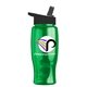 a black lid & transparent green bottle poly - pure - 27 oz transparent bottle with flip straw lid and digital imprint