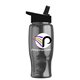 a black lid & transparent smoke bottle poly - pure - 27 oz transparent bottle with flip straw lid and digital imprint