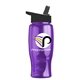 a black lid & transparent violet bottle poly - pure - 27 oz transparent bottle with flip straw lid and digital imprint