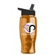 a black lid & transparent orange bottle poly - pure - 27 oz transparent bottle with flip straw lid and digital imprint