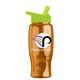 a lime green lid & transparent orange bottle poly - pure - 27 oz transparent bottle with flip straw lid and digital imprint