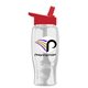a red lid & clear bottle poly - pure - 27 oz transparent bottle with flip straw lid and digital imprint