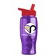 a red lid & transparent violet bottle poly - pure - 27 oz transparent bottle with flip straw lid and digital imprint