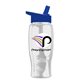 a royal blue lid & clear bottle poly - pure - 27 oz transparent bottle with flip straw lid and digital imprint