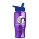 a royal blue lid & transparent violet bottle poly - pure - 27 oz transparent bottle with flip straw lid and digital imprint