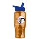 a royal blue lid & transparent orange bottle poly - pure - 27 oz transparent bottle with flip straw lid and digital imprint