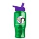 a violet lid & transparent green bottle poly - pure - 27 oz transparent bottle with flip straw lid and digital imprint
