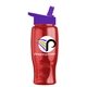 a violet lid & transparent red bottle poly - pure - 27 oz transparent bottle with flip straw lid and digital imprint