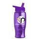 a violet lid & transparent violet bottle poly - pure - 27 oz transparent bottle with flip straw lid and digital imprint