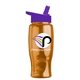 a violet lid & transparent orange bottle poly - pure - 27 oz transparent bottle with flip straw lid and digital imprint