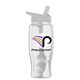 a white lid & clear bottle poly - pure - 27 oz transparent bottle with flip straw lid and digital imprint