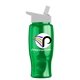 a white lid & transparent green bottle poly - pure - 27 oz transparent bottle with flip straw lid and digital imprint