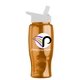 a white lid & transparent orange bottle poly - pure - 27 oz transparent bottle with flip straw lid and digital imprint