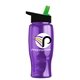 a black-with-green-spout lid & transparent violet bottle poly - pure - 27 oz transparent bottle with flip straw lid and digital imprint