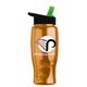 a black-with-green-spout lid & transparent orange bottle poly - pure - 27 oz transparent bottle with flip straw lid and digital imprint