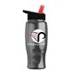 a black-with-red-spout lid & transparent smoke bottle poly - pure - 27 oz transparent bottle with flip straw lid and digital imprint