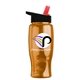 a black-with-red-spout lid & transparent orange bottle poly - pure - 27 oz transparent bottle with flip straw lid and digital imprint