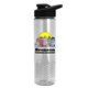 a black lid & clear bottle the wave - 24 oz tritan(tm) bottle with drink thru lid and digital imprint