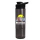 a black lid & transparent smoke bottle the wave - 24 oz tritan(tm) bottle with drink thru lid and digital imprint