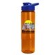 a blue lid & transparent orange bottle the wave - 24 oz tritan(tm) bottle with drink thru lid and digital imprint