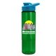 a cyan lid & transparent green bottle the wave - 24 oz tritan(tm) bottle with drink thru lid and digital imprint