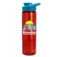 a cyan lid & transparent red bottle the wave - 24 oz tritan(tm) bottle with drink thru lid and digital imprint