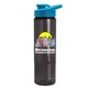 a cyan lid & transparent smoke bottle the wave - 24 oz tritan(tm) bottle with drink thru lid and digital imprint
