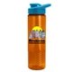a cyan lid & transparent orange bottle the wave - 24 oz tritan(tm) bottle with drink thru lid and digital imprint