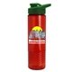 a green lid & transparent red bottle the wave - 24 oz tritan(tm) bottle with drink thru lid and digital imprint