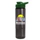 a green lid & transparent smoke bottle the wave - 24 oz tritan(tm) bottle with drink thru lid and digital imprint