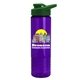 a green lid & transparent violet bottle the wave - 24 oz tritan(tm) bottle with drink thru lid and digital imprint