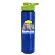 a lime green lid & transparent blue bottle the wave - 24 oz tritan(tm) bottle with drink thru lid and digital imprint