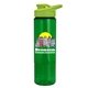 a lime green lid & transparent green bottle the wave - 24 oz tritan(tm) bottle with drink thru lid and digital imprint