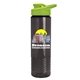 a lime green lid & transparent smoke bottle the wave - 24 oz tritan(tm) bottle with drink thru lid and digital imprint