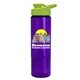 a lime green lid & transparent violet bottle the wave - 24 oz tritan(tm) bottle with drink thru lid and digital imprint