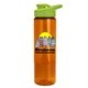 a lime green lid & transparent orange bottle the wave - 24 oz tritan(tm) bottle with drink thru lid and digital imprint