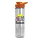 a orange lid & clear bottle the wave - 24 oz tritan(tm) bottle with drink thru lid and digital imprint
