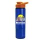 a orange lid & transparent blue bottle the wave - 24 oz tritan(tm) bottle with drink thru lid and digital imprint