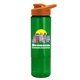 a orange lid & transparent green bottle the wave - 24 oz tritan(tm) bottle with drink thru lid and digital imprint