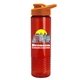 a orange lid & transparent red bottle the wave - 24 oz tritan(tm) bottle with drink thru lid and digital imprint