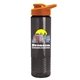 a orange lid & transparent smoke bottle the wave - 24 oz tritan(tm) bottle with drink thru lid and digital imprint