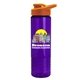 a orange lid & transparent violet bottle the wave - 24 oz tritan(tm) bottle with drink thru lid and digital imprint